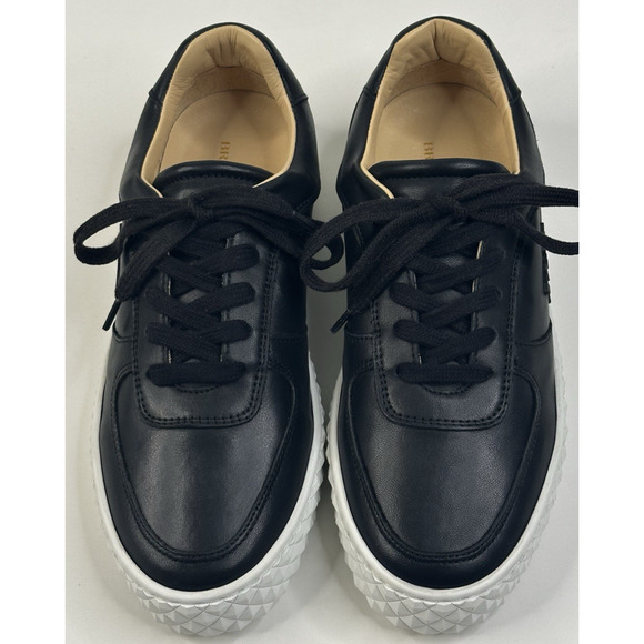 Bruno Magli Paola Womens Platform Sneaker Black Leather Size 8M New $198 - Picture 2 of 10